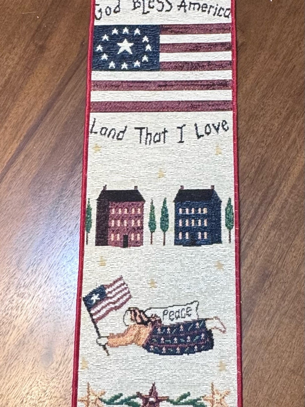 2002 Betsy Brown God Bless America Tapestry Wall Hanging Americana Art-0202